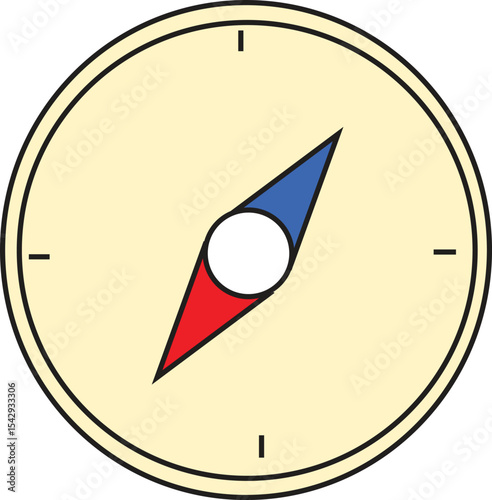 Flat Minimalist Compass Vector Illustration – Navigation Symbol for Travel, Exploration, Map Guides, and Direction Concepts photo