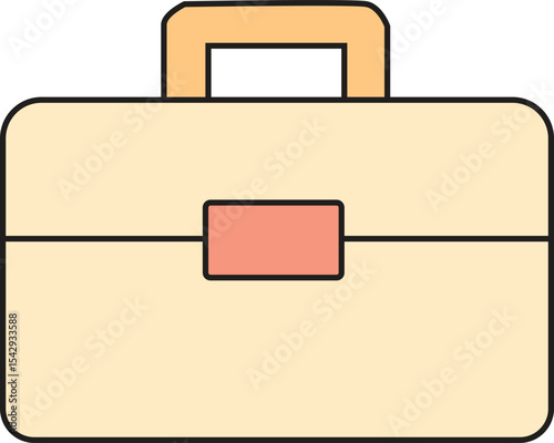 Minimalist Flat Vector Briefcase Icon – Business Bag Illustration for Office Work, Job Applications, Career and Corporate Branding Projects