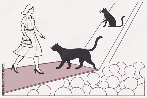 Catwalk: Stylish Silhouettes of Cats