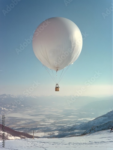 A sounding balloon floating in the sky