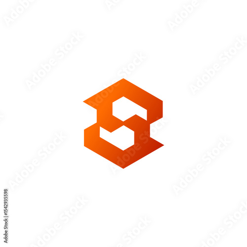 Modern Abstract SB Logo Design Hexagonal Geometric Shape
