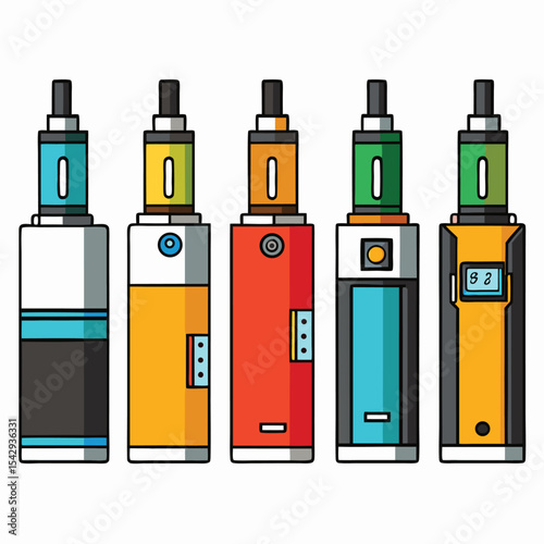 vaporizer set isolated on white background