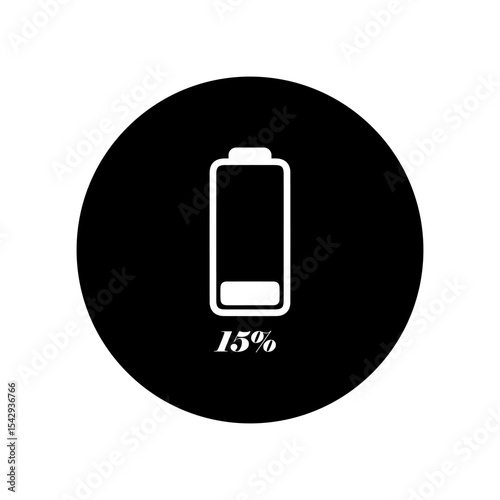 battery icon 15% vectors simple
