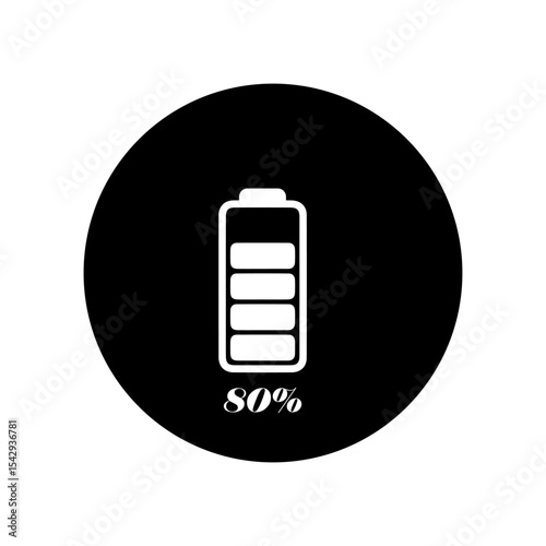 battery icon 80% vectors illustration