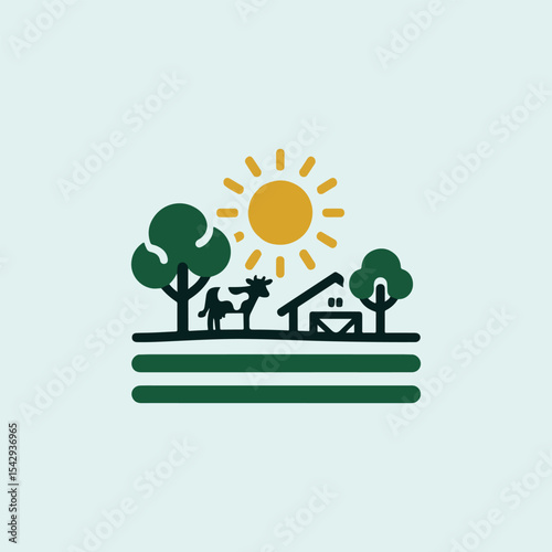 farm logo design vector 