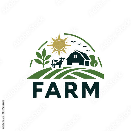 farm logo design vector 