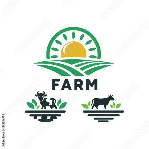 farm logo design vector 