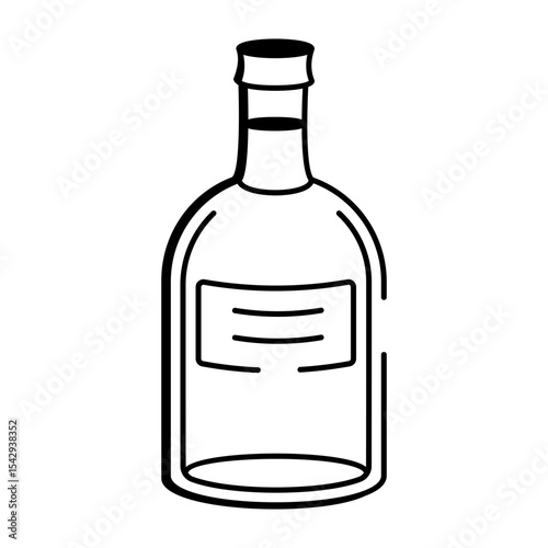 A hand drawn style icon of a vodka bottle
