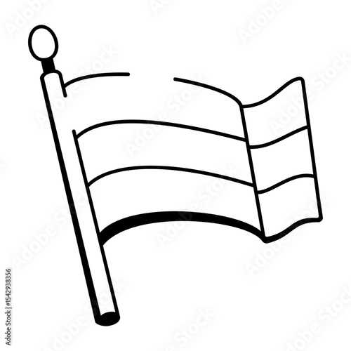 A sketchy style icon depicting a russian flag 
