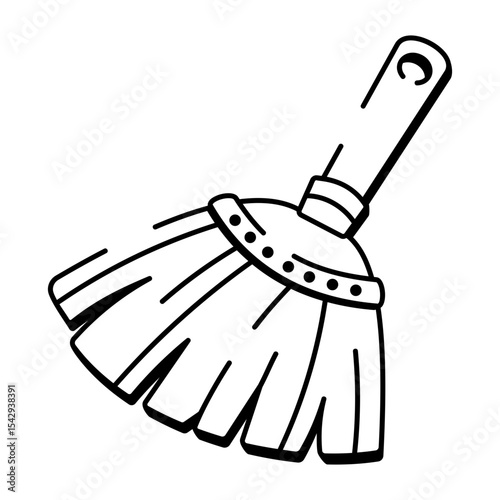 A sketchy style icon showing a birch broom stick
