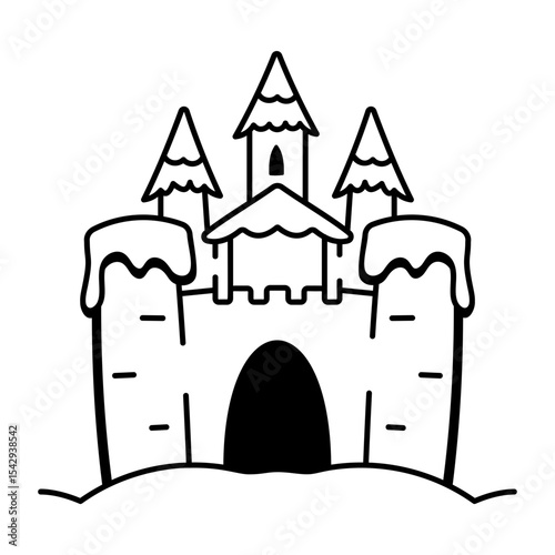 A doodle style icon showing a russian castle 
