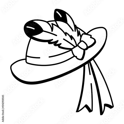 A sketchy style icon showing a russian hat 
