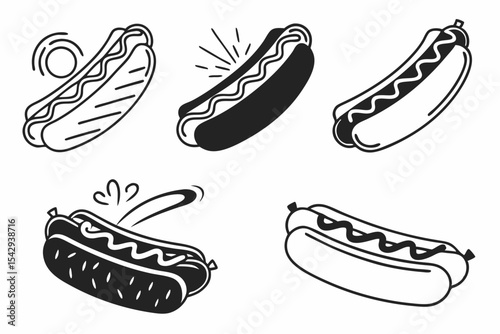set of hot dogs