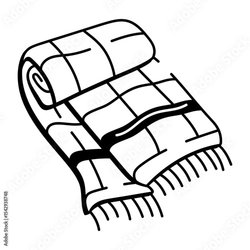 A hand drawn style icon of a wool blanket
