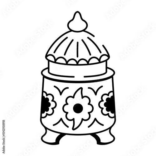 A hand drawn style icon showing a traditional salt jar 
