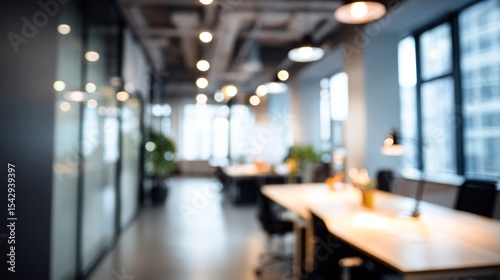 Modern Blurred Office Workspace Background For Zoom Meeting Or Virtual Call