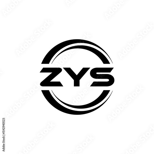 ZYS letter logo design with black background in illustrator, vector logo modern alphabet font overlap style. calligraphy designs for logo, Poster, Invitation, etc.