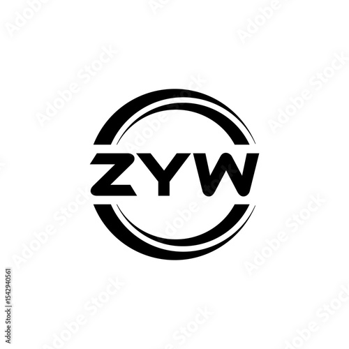 ZYW letter logo design with black background in illustrator, vector logo modern alphabet font overlap style. calligraphy designs for logo, Poster, Invitation, etc.