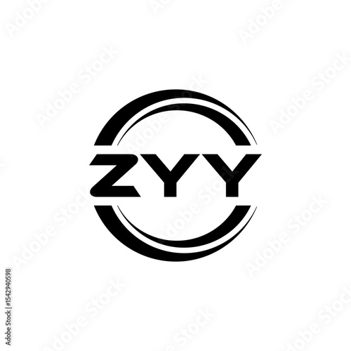 ZYY letter logo design with black background in illustrator, vector logo modern alphabet font overlap style. calligraphy designs for logo, Poster, Invitation, etc.