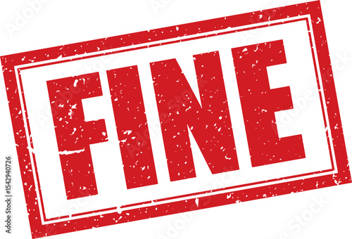 Red Fine Rubber Stamp in Grunge Vector in Sharp Double Border, Transparent Background, Svg, Png