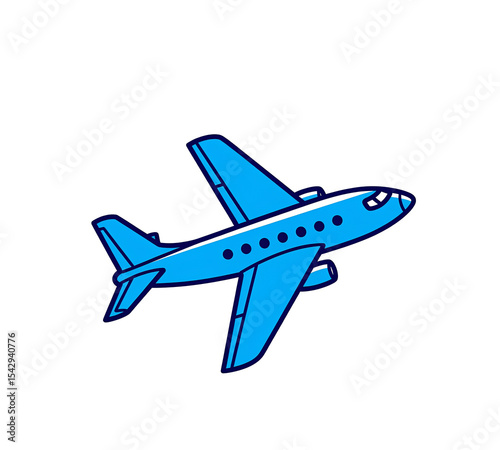 Wallpaper Mural Blue Airplane Illustration A Simple Vector Graphic of Air Travel Torontodigital.ca