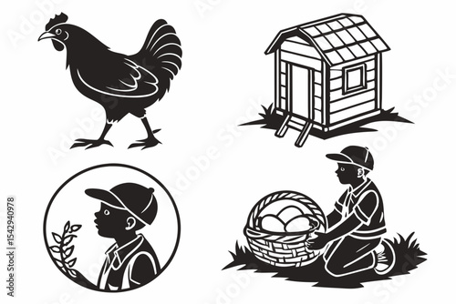 set of farm animals
