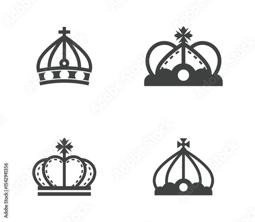 Set of King crowns templates