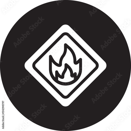 flammable glyph icon