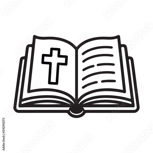 Line art of Bible book logo vector