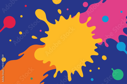 Vibrant Color Splashes Abstract Art Background Design