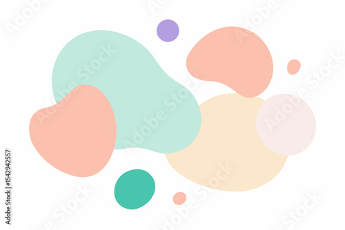 Abstract Pastel Shapes Fluid Organic Design Elements