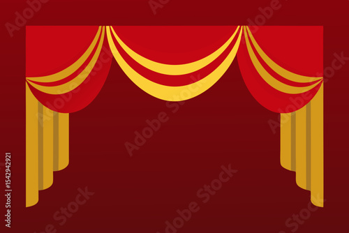 Majestic Red and Gold Stage Curtains Elegant Theater Drapes Design