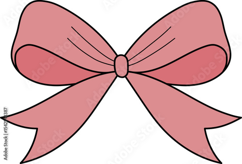 Set of Cute Decorative Bows – Red and Pink Ribbon Illustrations for Gifts and Celebrations