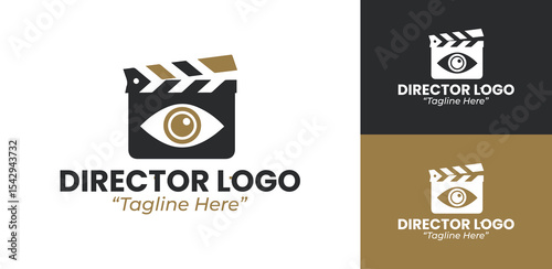 Sleek Director Logo Featuring Black and Gold Elegance