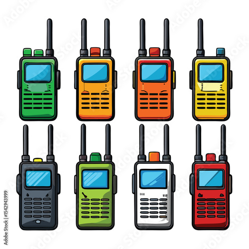 walkie talkie set isolated on white background