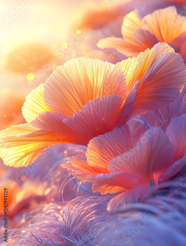 The motherly love radiance of carnations under the light
