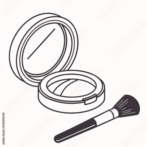 Makeup Essentials Compact Powder and Brush for a Flawless Face