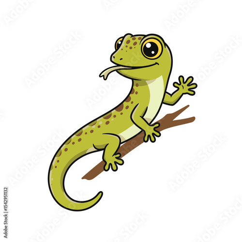 Iguana cartoon illustration. Vector lizard reptile isolated on white background