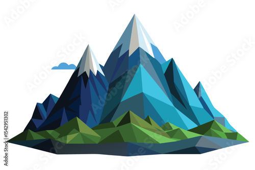 Low poly mountain scene