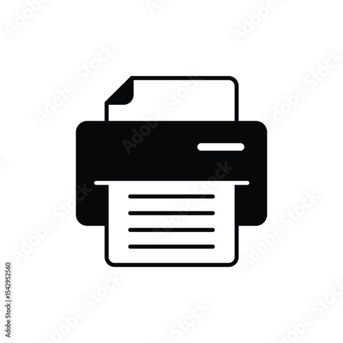 Document desktop printer icon vector for apps and websites.
