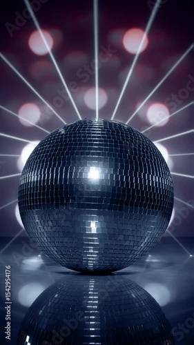 Вazzling disco ball reflects vibrant colors in dark environment, surrounded by glowing orbsю energetic ambiance perfect for parties and celebrations, capturing the spirit of nightlife and fun