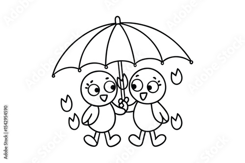 Love bird coloring page, Love bird outline 