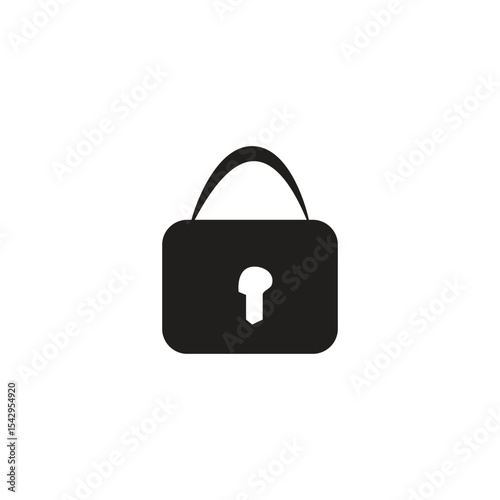 silhouette padlock illustration of a mechanical security device used to secure doors