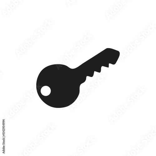 house key silhouette illustration of a tool used to secure doors and prevent unauthorized access to a building or room
