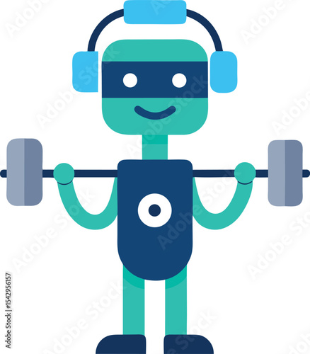 character lifting weights while engaging with virt.eps