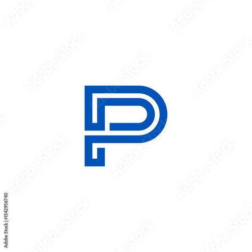 Modern Geometric Abstract Letter P Logo Symbol Initial Monogram Design