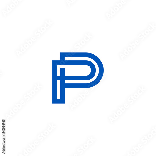 Modern Geometric Logo Design P Letter Symbol Corporate Brand Identity