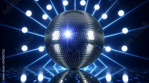 Вazzling disco ball reflects vibrant colors in dark environment, surrounded by glowing orbsю energetic ambiance perfect for parties and celebrations, capturing the spirit of nightlife and fun