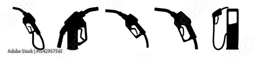 Silhouetted Fuel Nozzles and Pump Depicting Transportation and Energy Resources