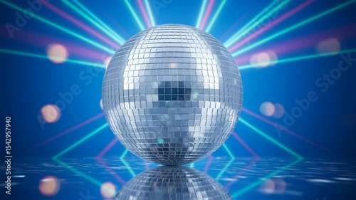 Вazzling disco ball reflects vibrant colors in dark environment, surrounded by glowing orbsю energetic ambiance perfect for parties and celebrations, capturing the spirit of nightlife and fun